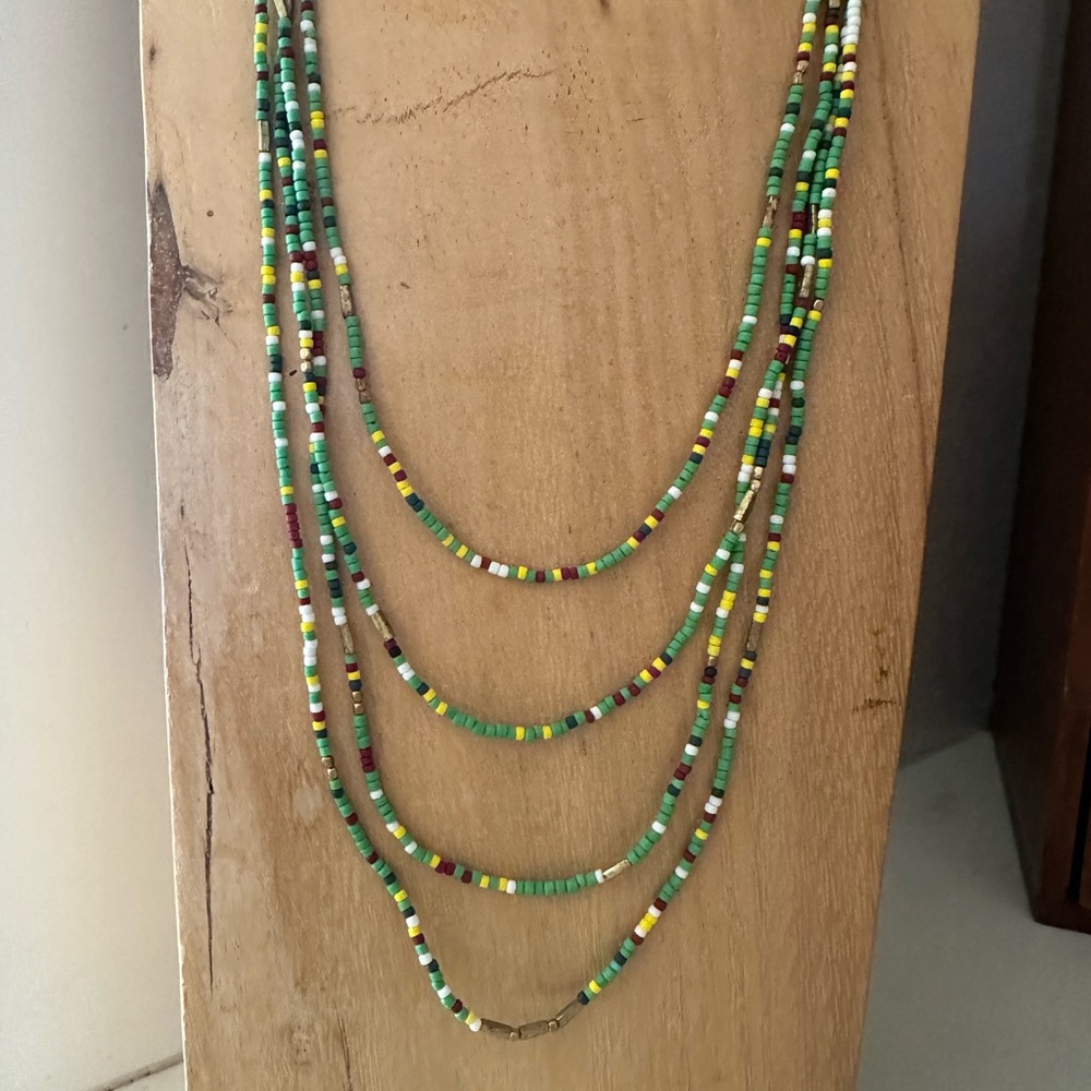 Green multi color strand set of four